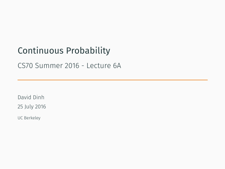 continuous probability