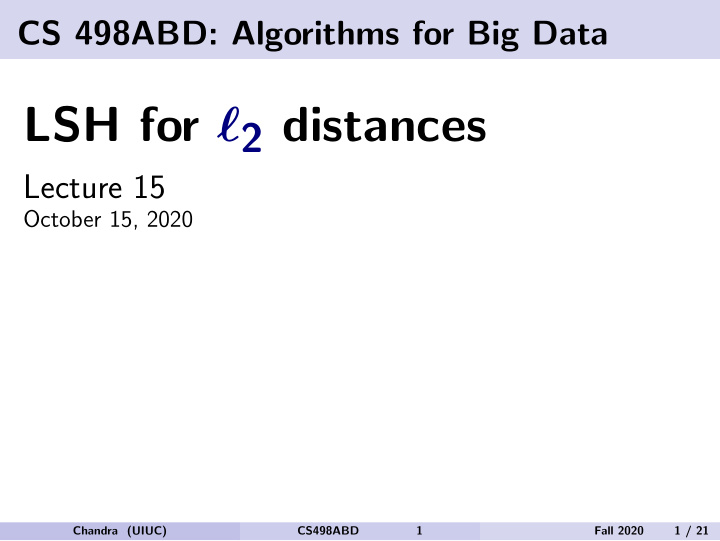 lsh for 2 distances