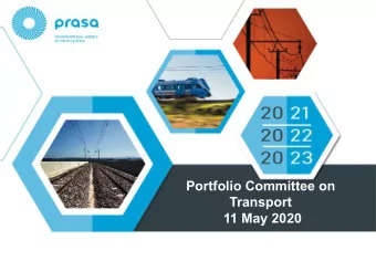 Portfolio Committee on  Transport  11 May 2020  Contents  PRASA Corporate Plan