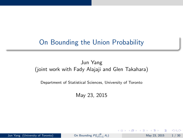 on bounding the union probability