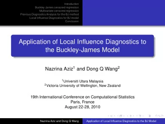 Application of Local Influence Diagnostics to  the Buckley-James Model Nazrina Aziz 1 and Dong Q