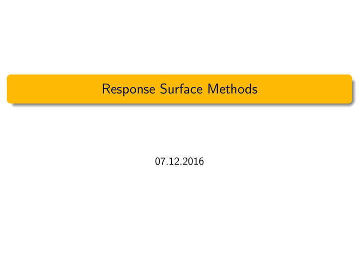 response surface methods