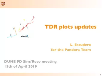 TDR plots updates    p    L. Escudero  for the Pandora Team  DUNE FD Sim/Reco meeting  15th of