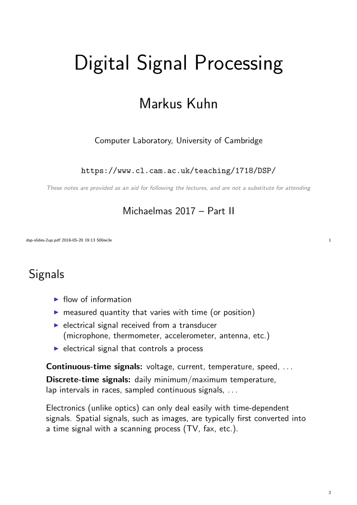 digital signal processing