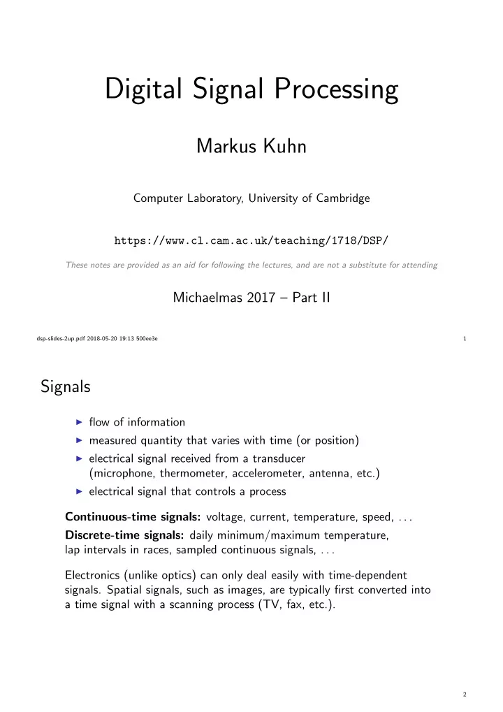 digital signal processing