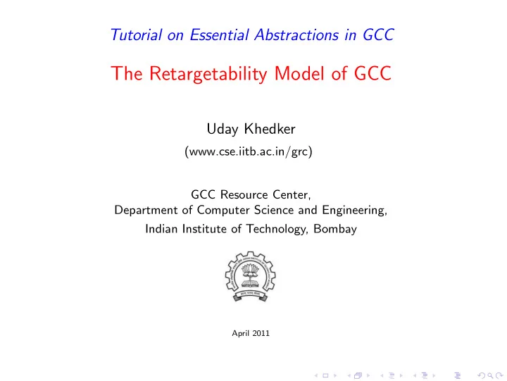 the retargetability model of gcc