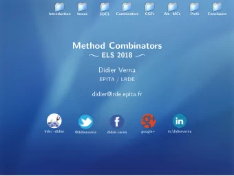 Method Combinators  Conclusion  Perfs  Alt. MCs  CGFs  Combinators  SBCL e ELS 2018 E  Introduction