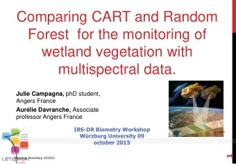 Forest  for the monitoring of  wetland vegetation with  multispectral data. Julie Campagna, phD