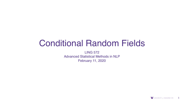 conditional random fields