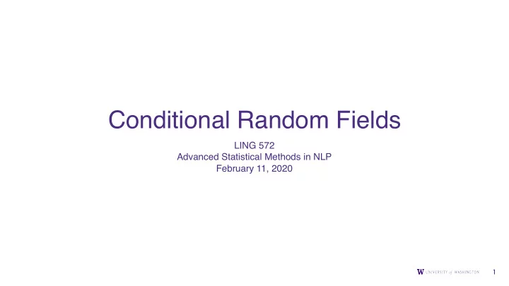conditional random fields