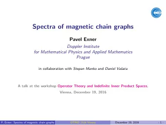 Spectra of magnetic chain graphs  Pavel Exner  Doppler Institute  for Mathematical Physics and