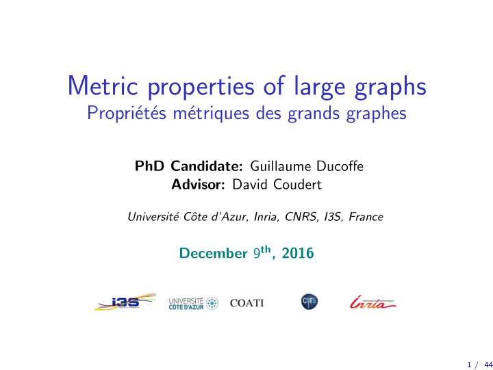 metric properties of large graphs