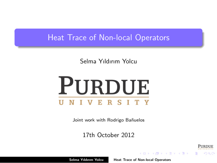 heat trace of non local operators