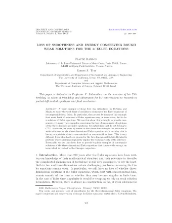 LOSS OF SMOOTHNESS AND ENERGY CONSERVING ROUGH WEAK SOLUTIONS FOR THE 3 d EULER EQUATIONS  Claude