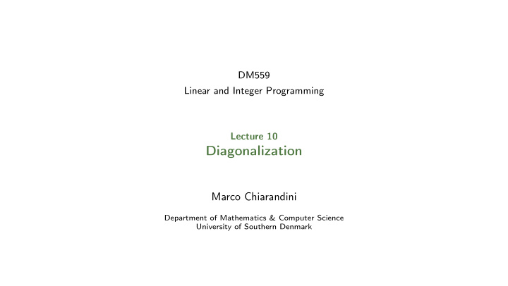 diagonalization