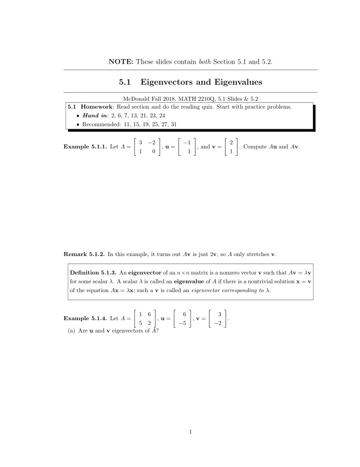 5 1 eigenvectors and eigenvalues