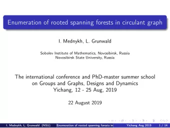 Enumeration of rooted spanning forests in circulant graph  I. Mednykh, L. Grunwald  Sobolev