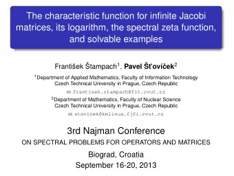 The characteristic function for infinite Jacobi  matrices, its logarithm, the spectral zeta
