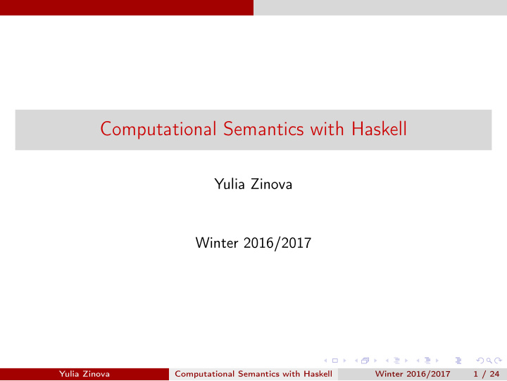 computational semantics with haskell