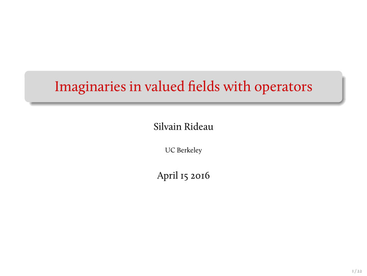imaginaries in valued fields with operators