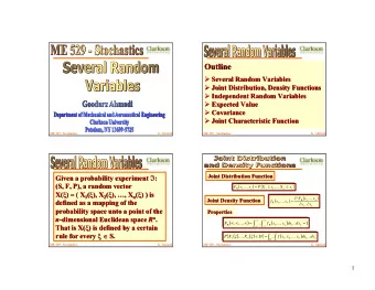Outline  Outline  Several Random Variables    Several Random Variables  Joint