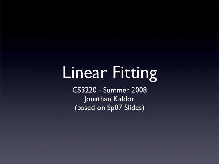 linear fitting