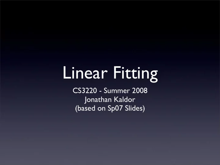linear fitting
