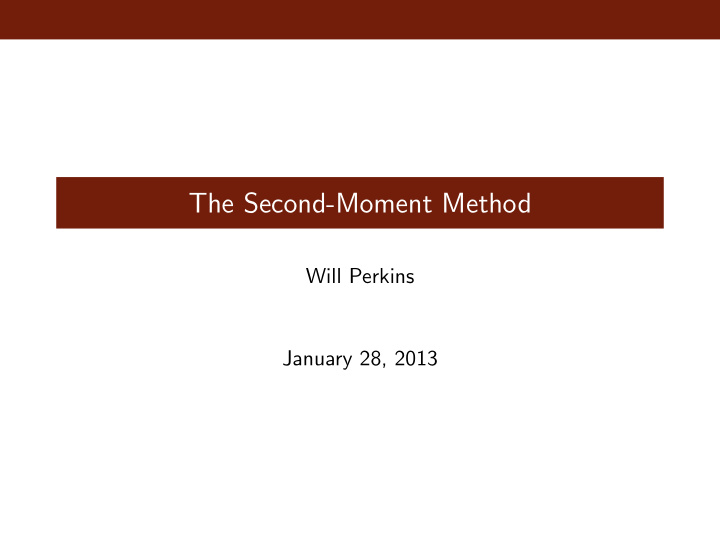 the second moment method