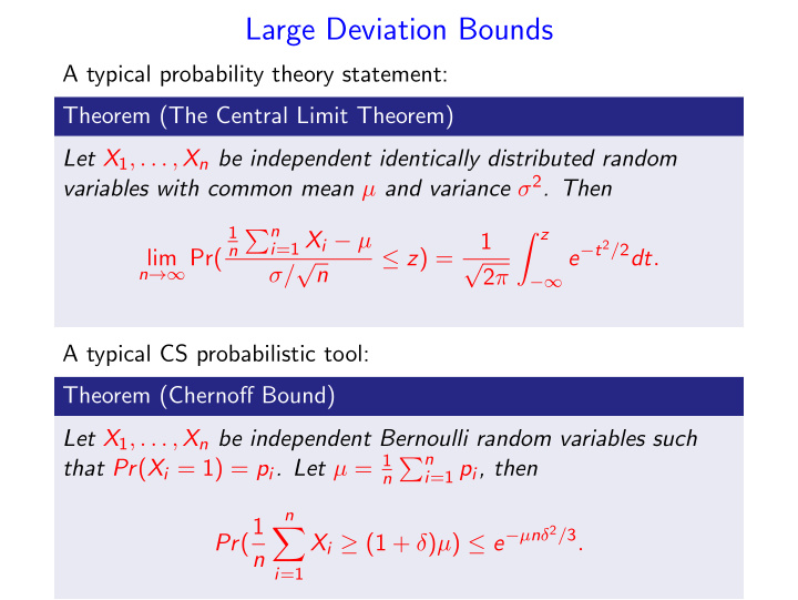 large deviation bounds