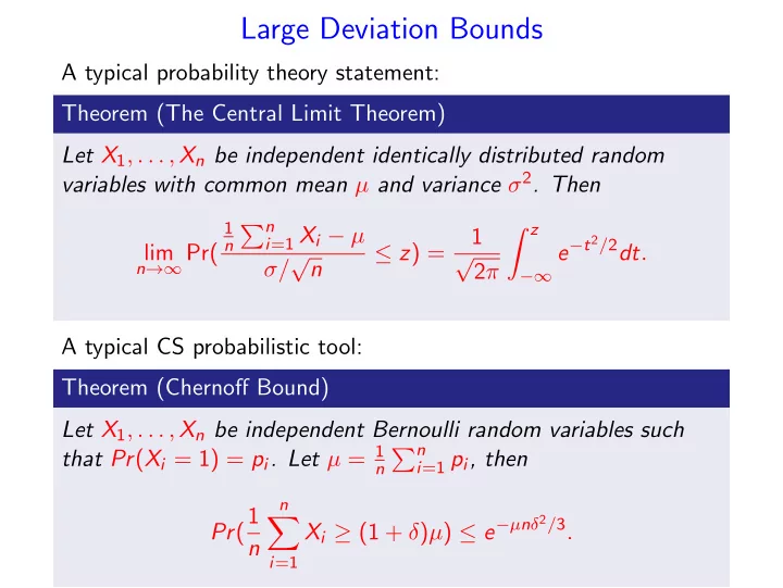 large deviation bounds