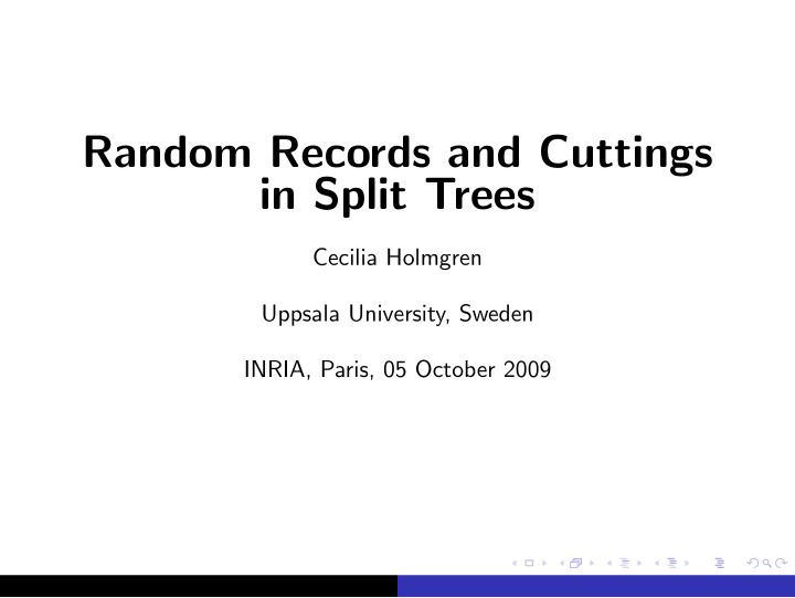 random records and cuttings in split trees