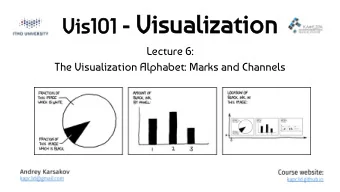 101 - Vi  Visu  sual  aliz  izat  atio  ion  Vis  is10  Lecture 6:  The Visualization Alphabet: