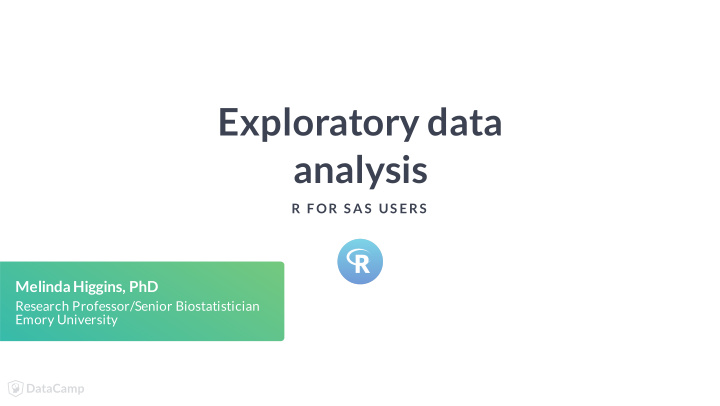 exploratory data analysis