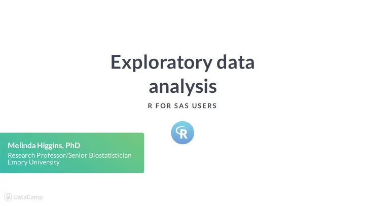 exploratory data analysis