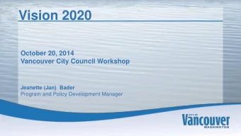 Presentation Title  Subtitle (optional)  October 20, 2014  Date  Vancouver City Council Workshop
