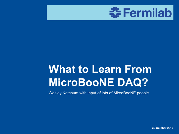 what to learn from microboone daq