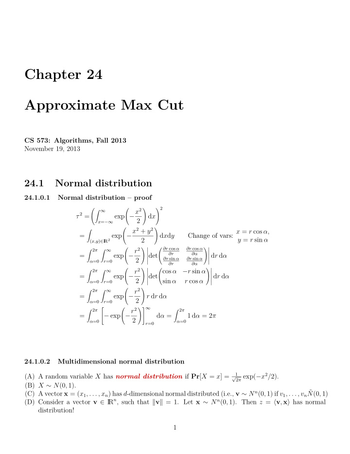 chapter 24 approximate max cut
