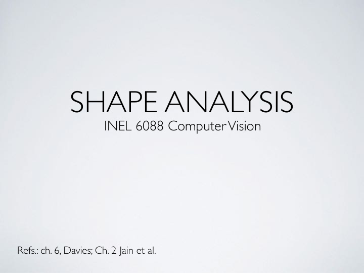 shape analysis