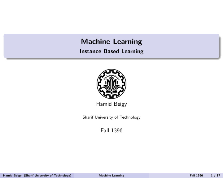 machine learning