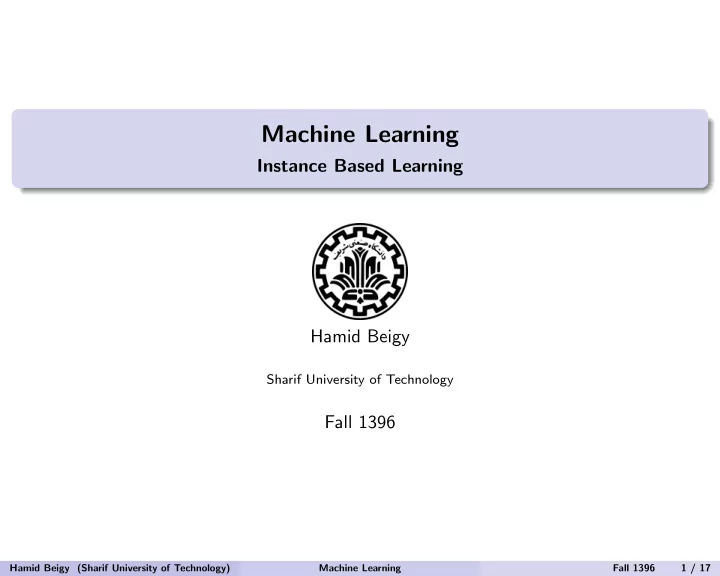machine learning