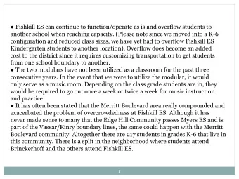 Kindergarten students to another location). Overflow does become an added  cost to the district