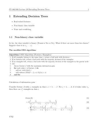 1   Real-valued features   Non-binary class variable   Noise and overfjtting  1.1