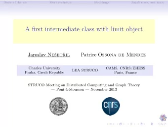 A first intermediate class with limit object Jaroslav Neetil Patrice Ossona de Mendez  Charles