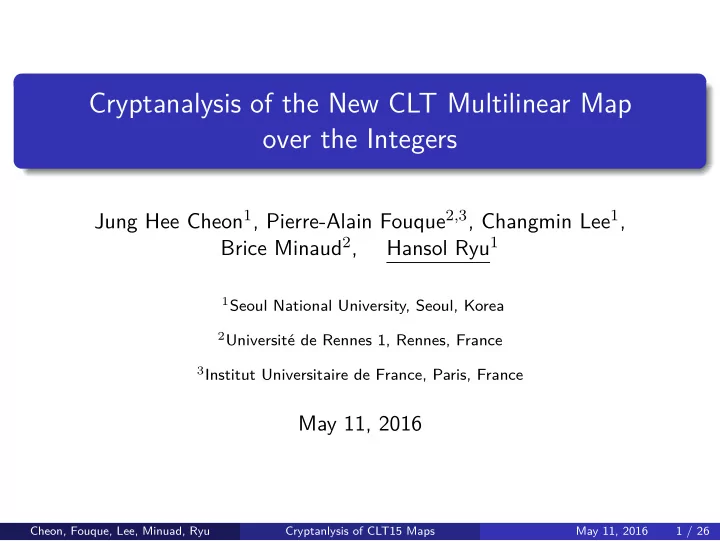 cryptanalysis of the new clt multilinear map over the