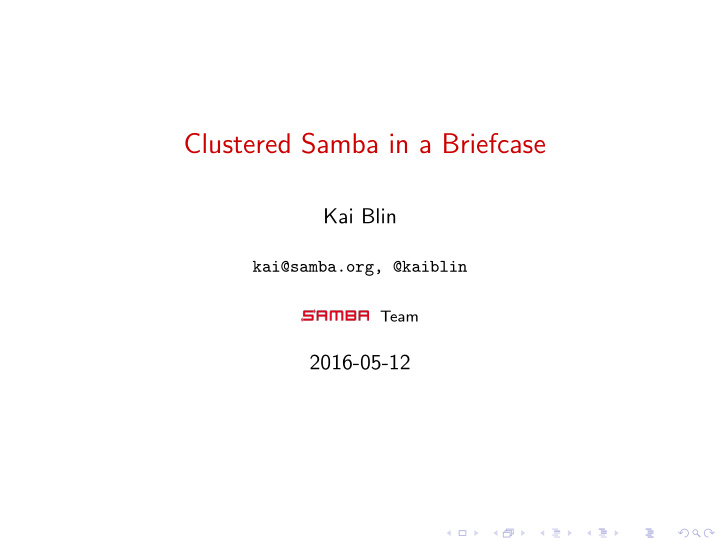 clustered samba in a briefcase