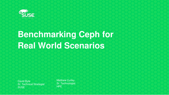 benchmarking ceph for