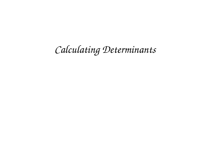 calculating determinants recursive formula cofactor
