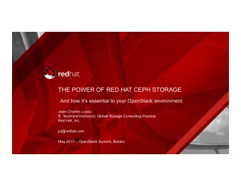 THE POWER OF RED HAT CEPH STORAGE  And how its essential to your OpenStack environment