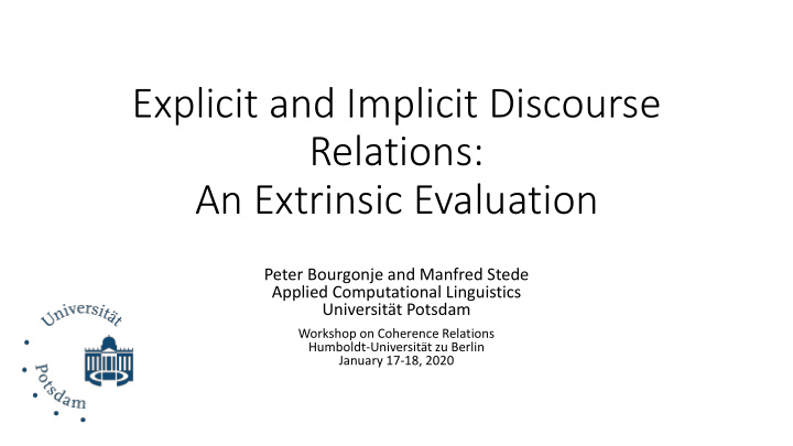 explicit and implicit discourse