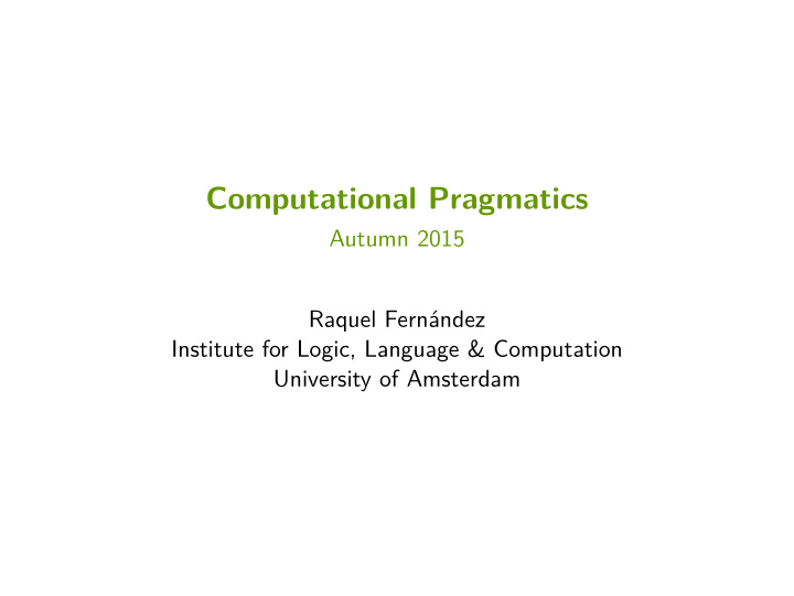 computational pragmatics